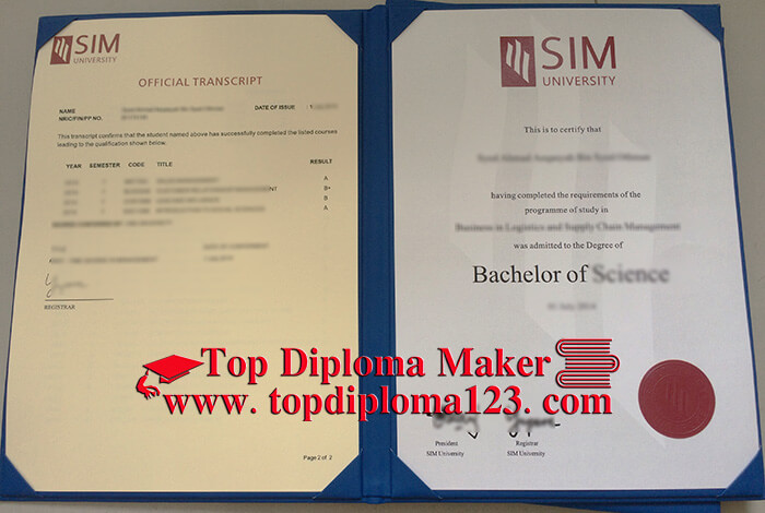 SIM University Diploma, SIM University transcript, SIM University Degree