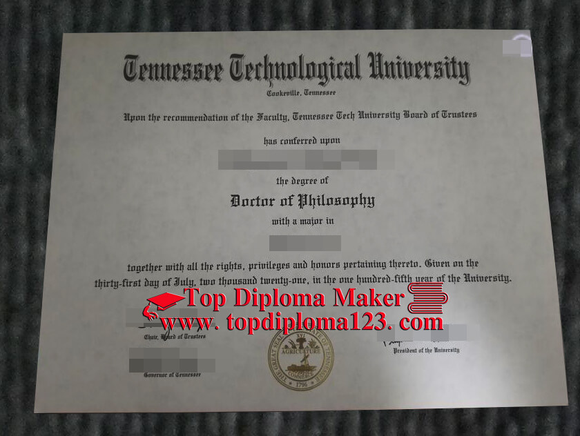  Tennessee Tech degree certificate,  Tennessee Tech diploma