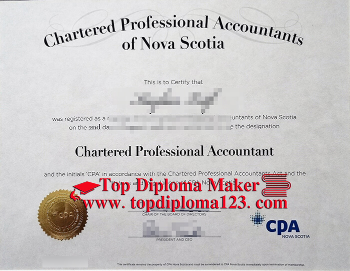 CPA Nova Scotia certificate