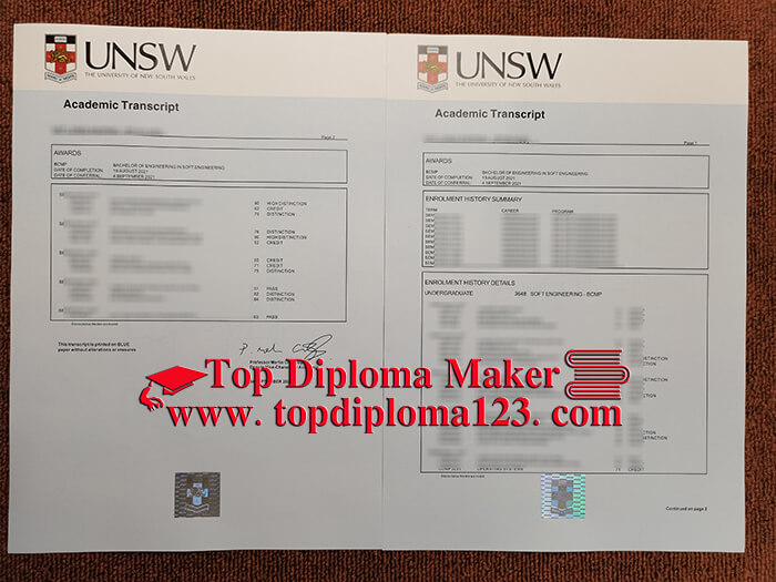 UNSW Academic Transcript 