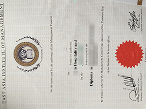 East Asia Institute of Management fake diploma samp