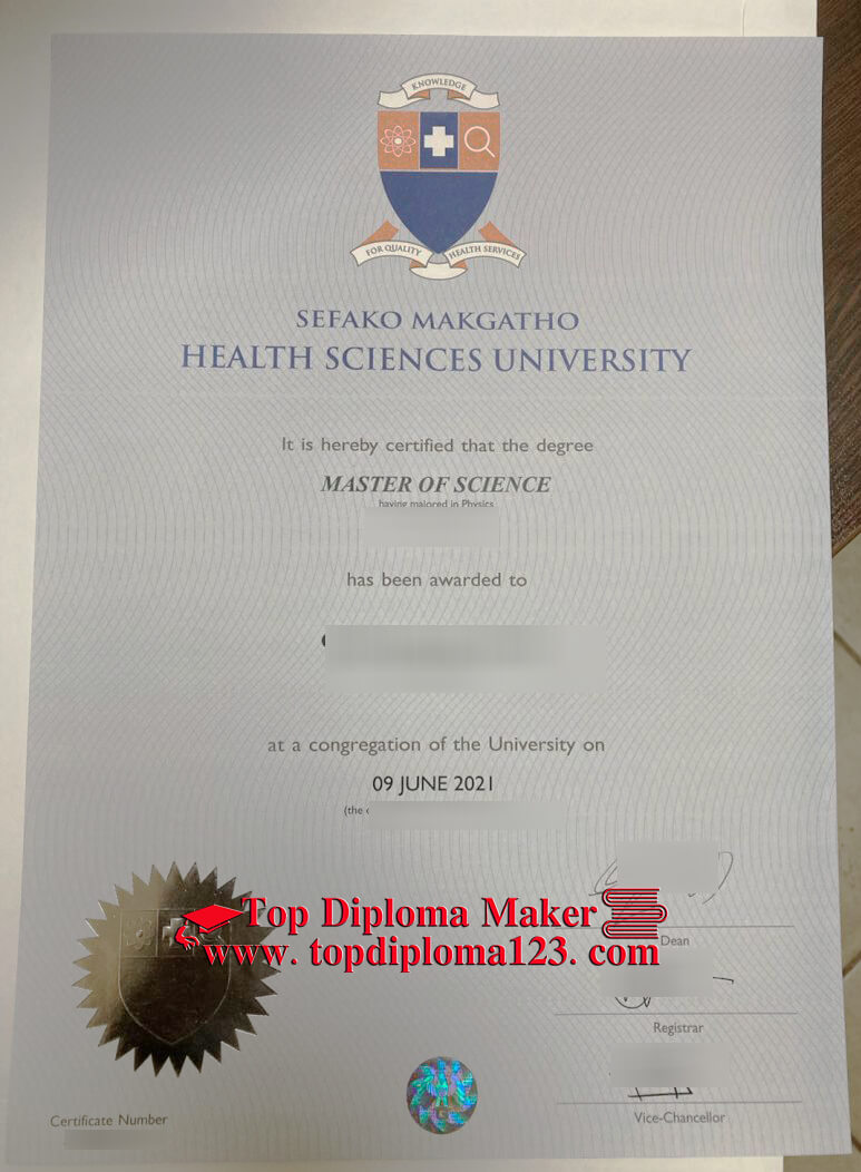 Sefako Makgatho Health Sciences University diploma