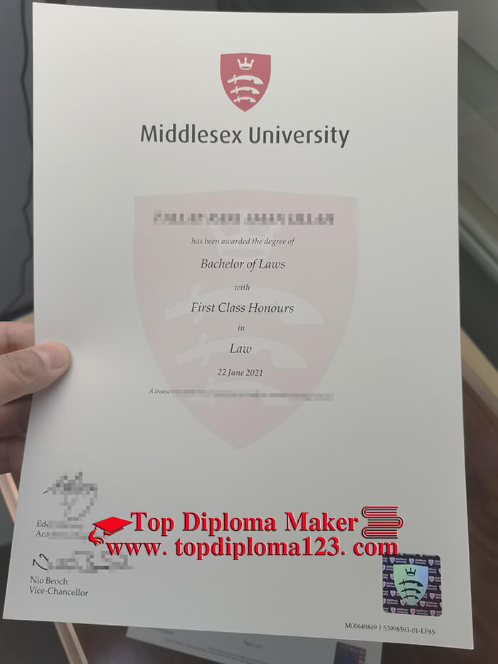  fake Middlesex University Bachelor of Laws Degree