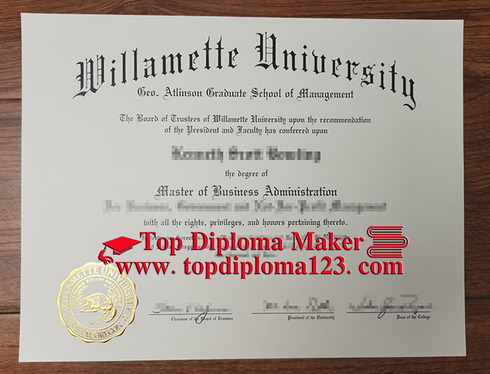 fake Willamette University diploma
