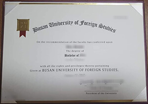 Busan University of Foreign Studies diploma, order 