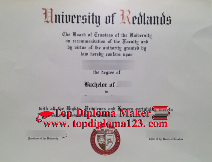  University of Redlands degree，  University of Redlands diploma