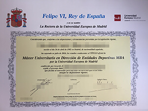 Order a European University of Madrid diploma onlin