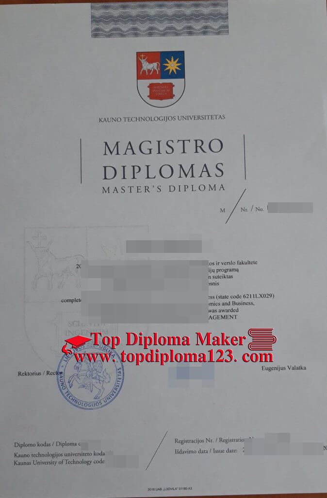 Kauno technologijos universitetas diploma
