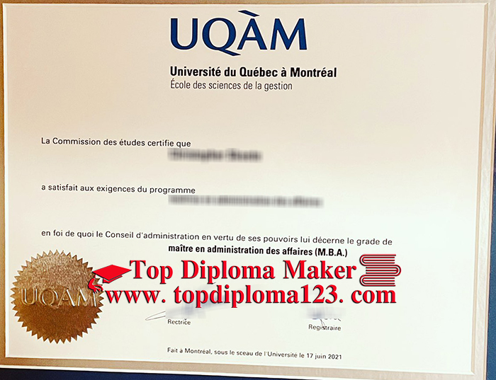  Université du Québec à Montréal MBA diploma