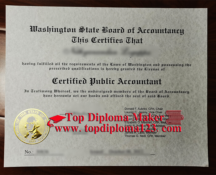 Washington CPA certificate