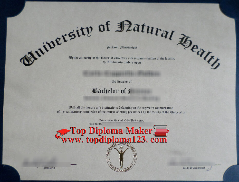  University of Natural Health diploma