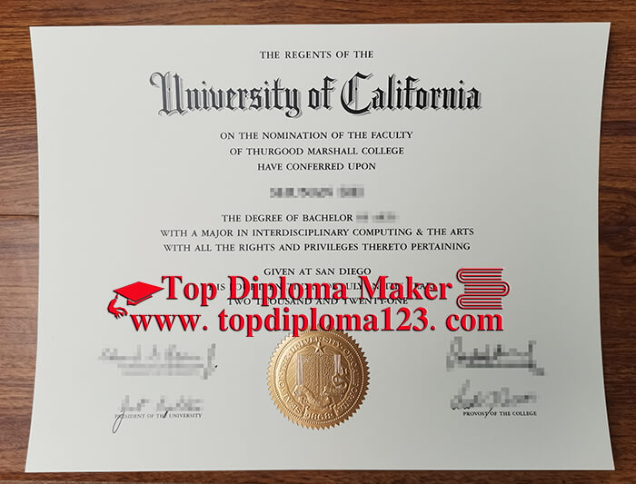 UC San Diego bachelor of Arts diploma