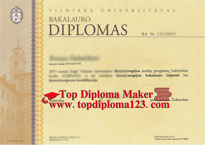  Vilnius University Bakalauro Diploma