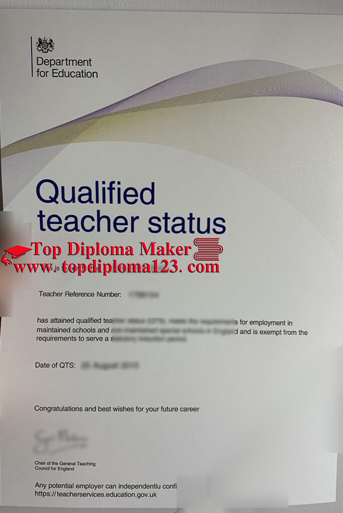 Qualified Teacher Status Certificate