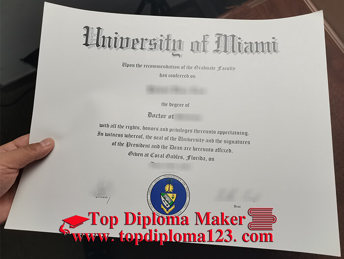 University of Miami Doctor diploma