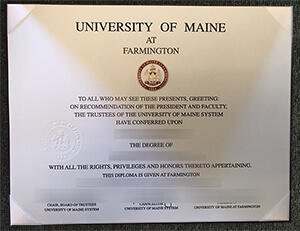 University of Maine at Farmington diploma sample，