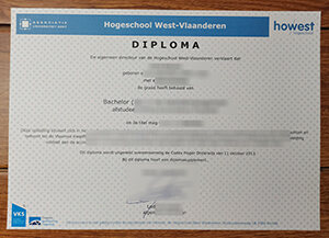 Copy a Hogeschool West-Vlaanderen fake diploma in B