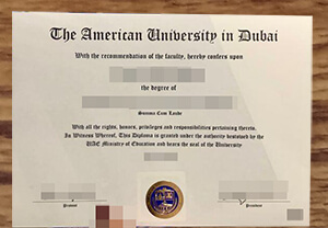 How much for American University in Dubai diploma o