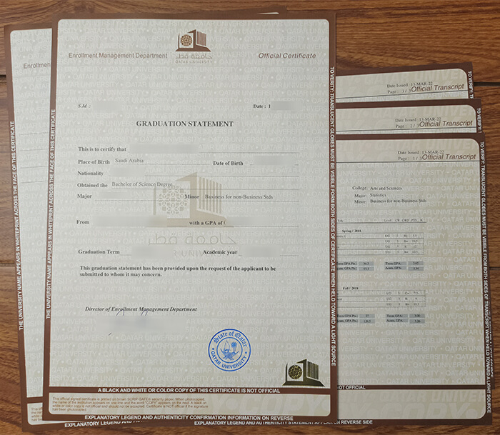 Qatar University diploma certificate, buy a fake Qa