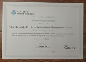 Where to get a fake CFA UK Level 4 Certificate?
