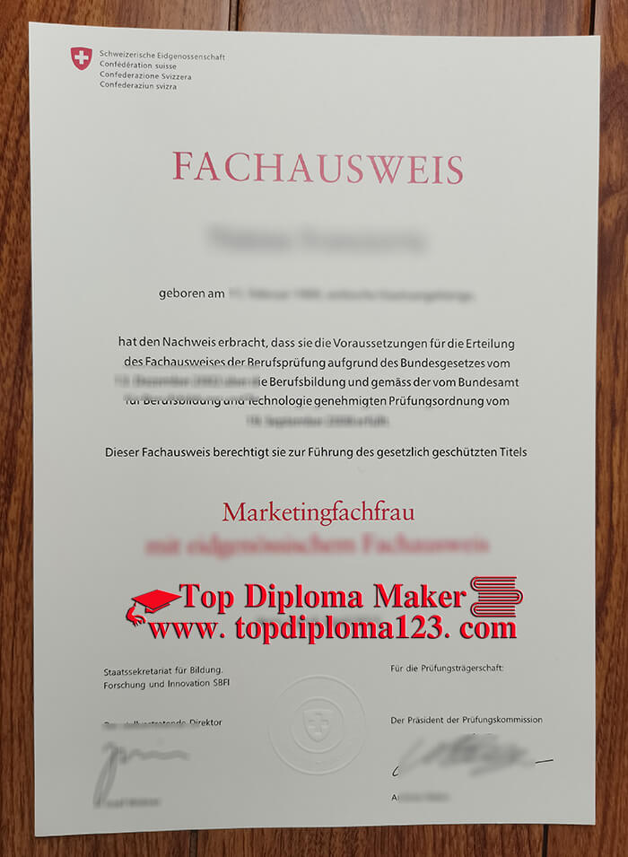  Fachausweis certificate