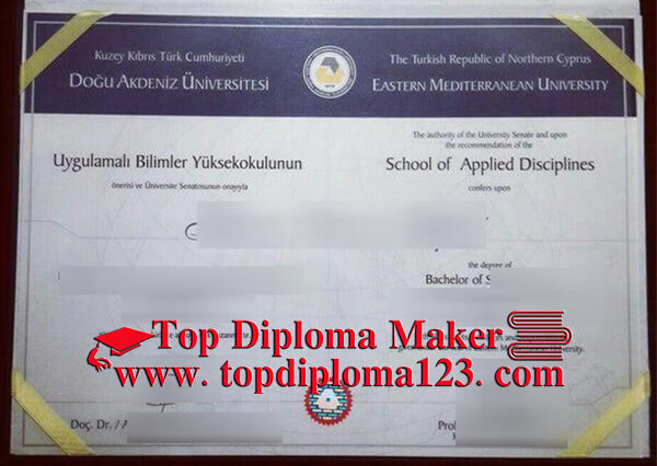 Eastern Mediterranean University diploma