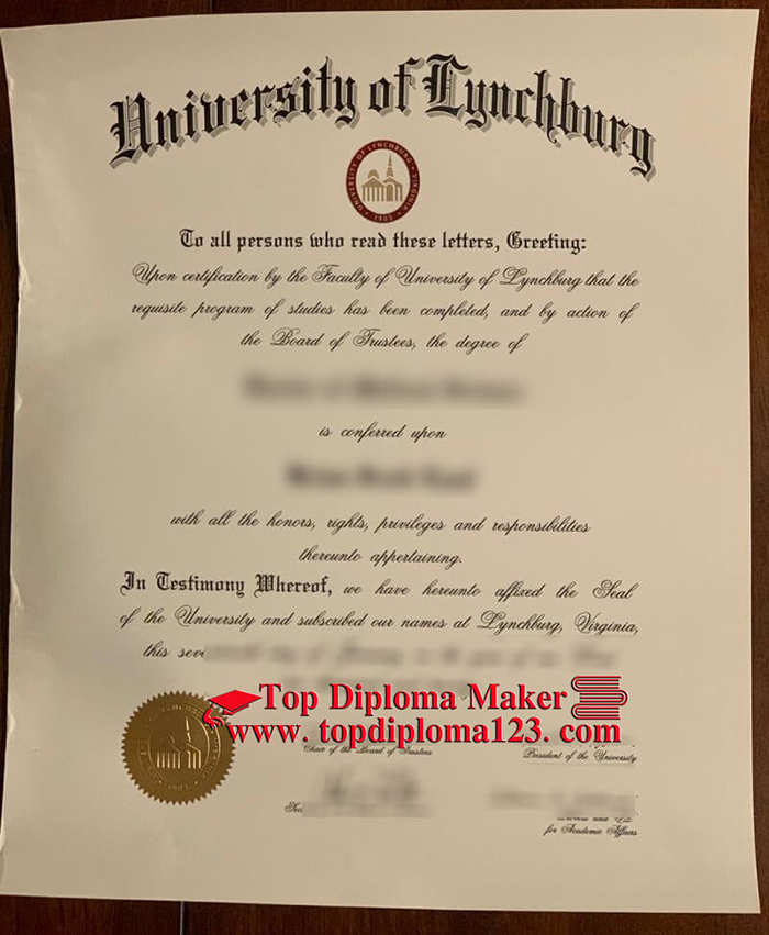University of Lynchburg diploma