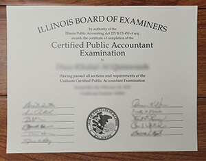 Illinois board of examiners CPA examination certifi