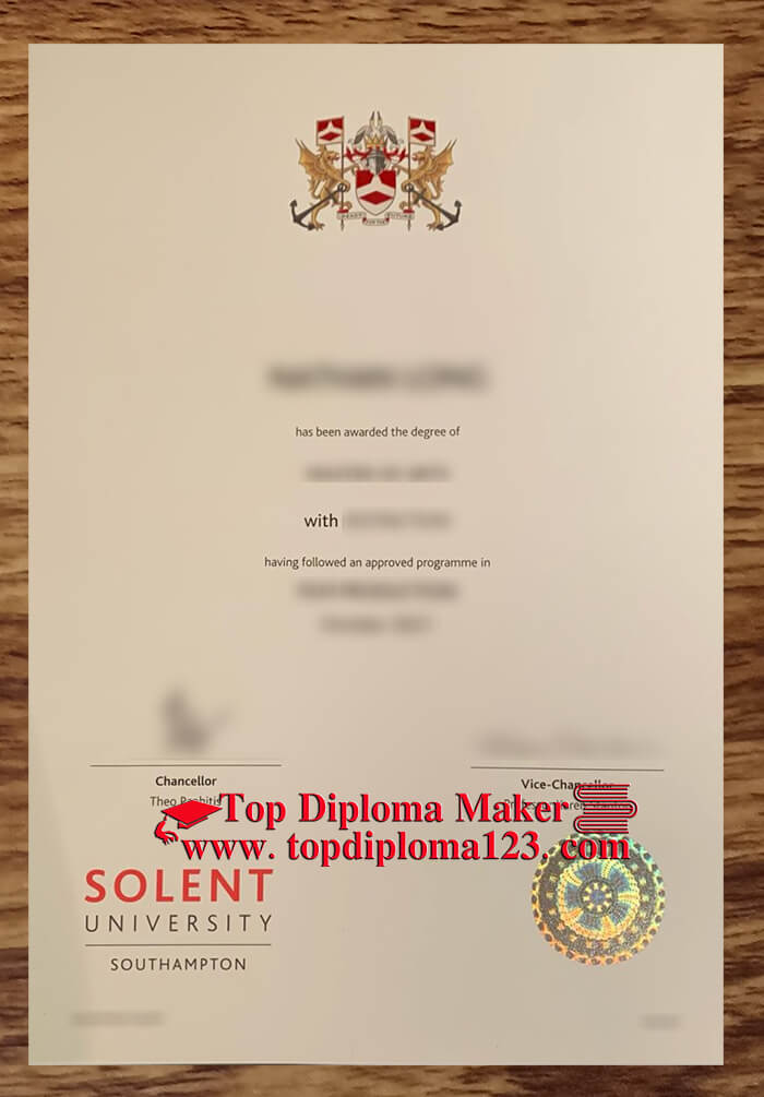 Solent University certificate, Solent University diploma 