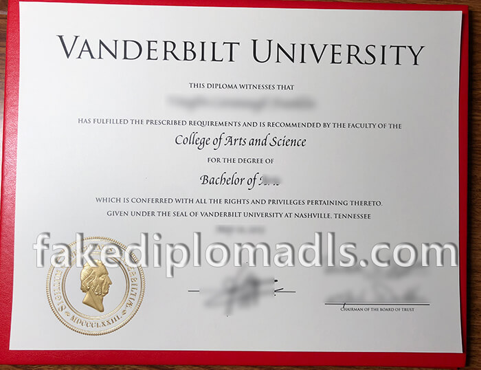 Vanderbilt University diploma