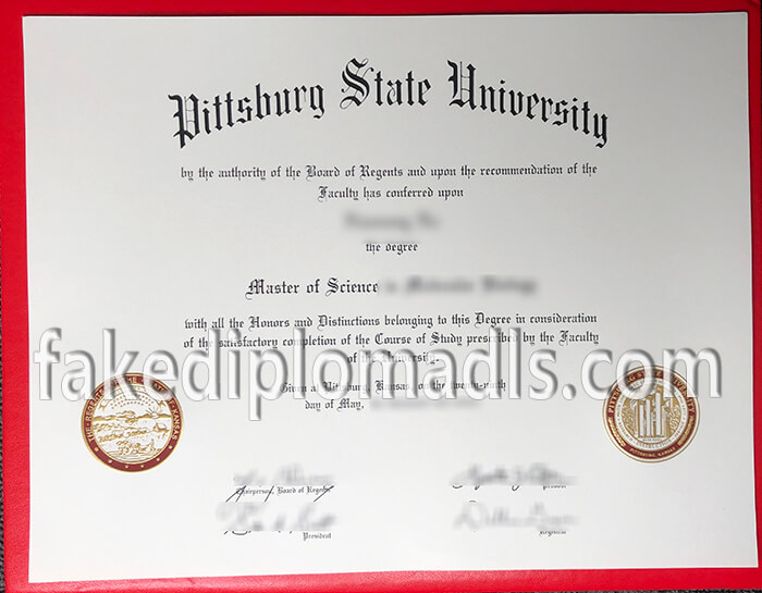 Pittsburg State University diploma