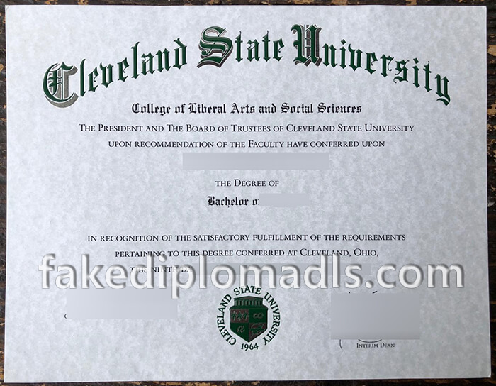 Cleveland State University diploma,  CSU degree