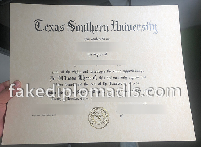  Texas Southern University diploma