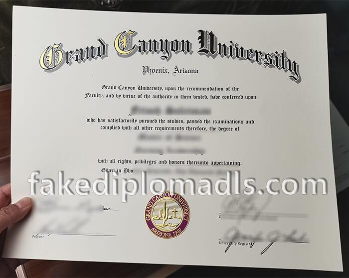 Grand Canyon University (GCU) diploma 