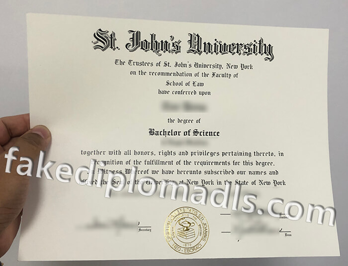 St. John's University diploma 