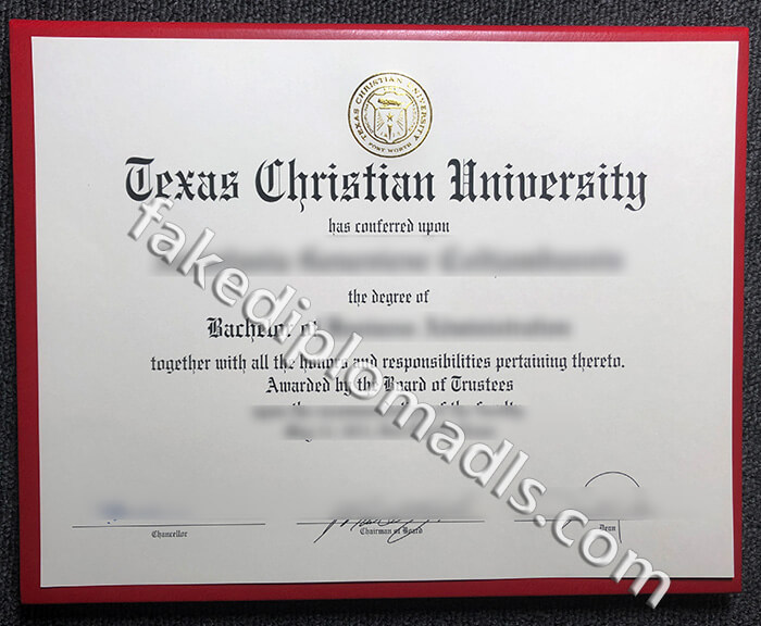 Texas Christian University diploma