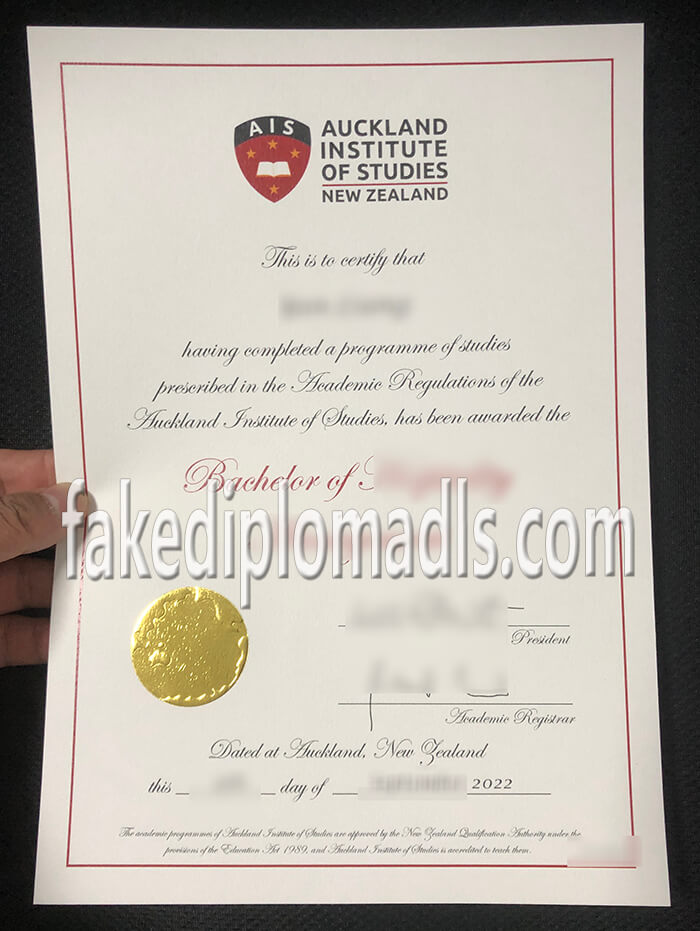 Auckland Institute of Studies fake diploma