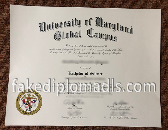  University of Maryland Global Campus diploma