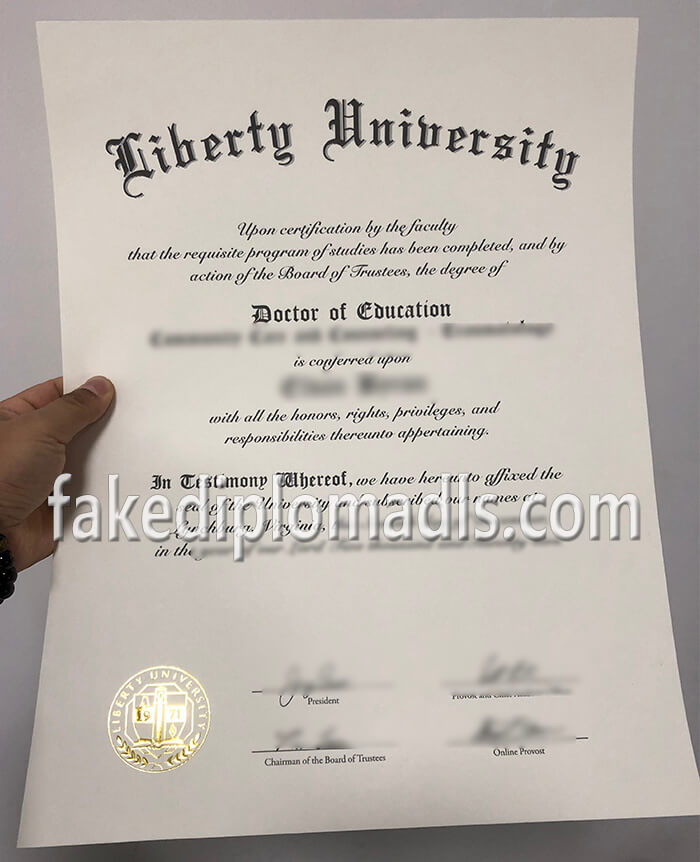 Liberty University doctor diploma