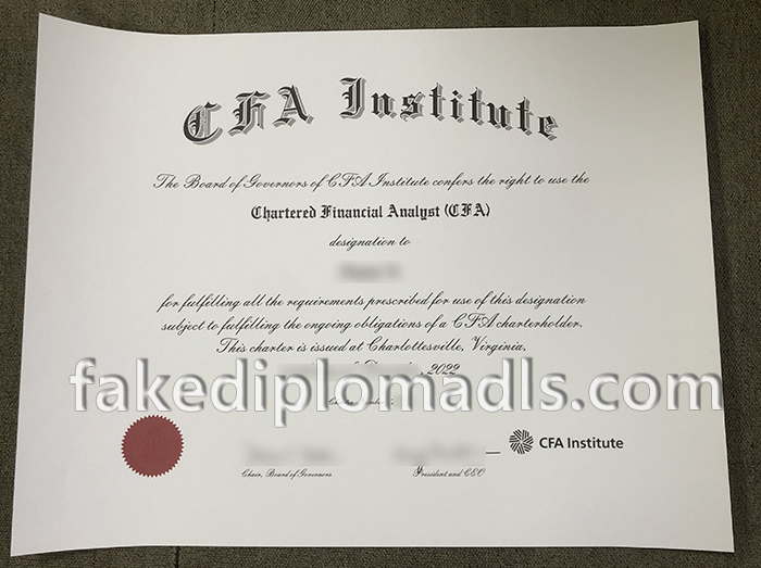fake CFA Institute certificate