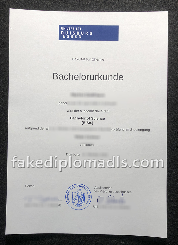 Universität Duisburg-Essen diploma 