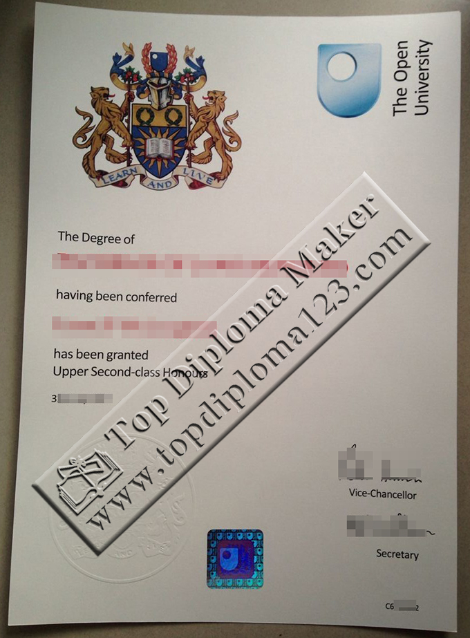 Open university degree certificate, Open university diploma