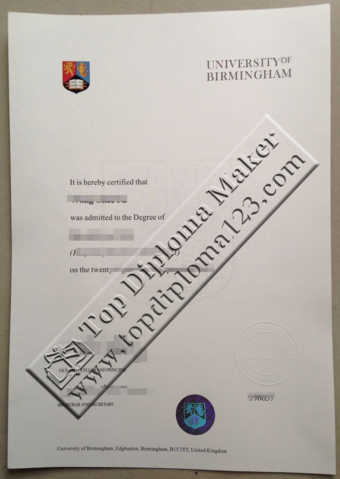 University of Birmingham degree, University of Birmingham diploma