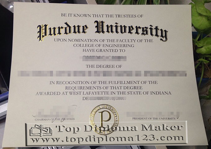 Purdue university degree certificate, Purdue university diploma