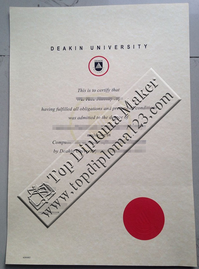 Deakin University degree certificate, Deakin University diploma