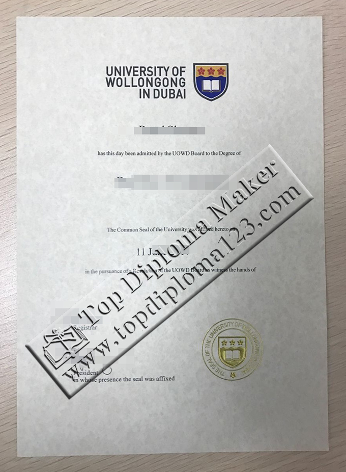 university of Wollongong in Dubai certificate, UOWD degree